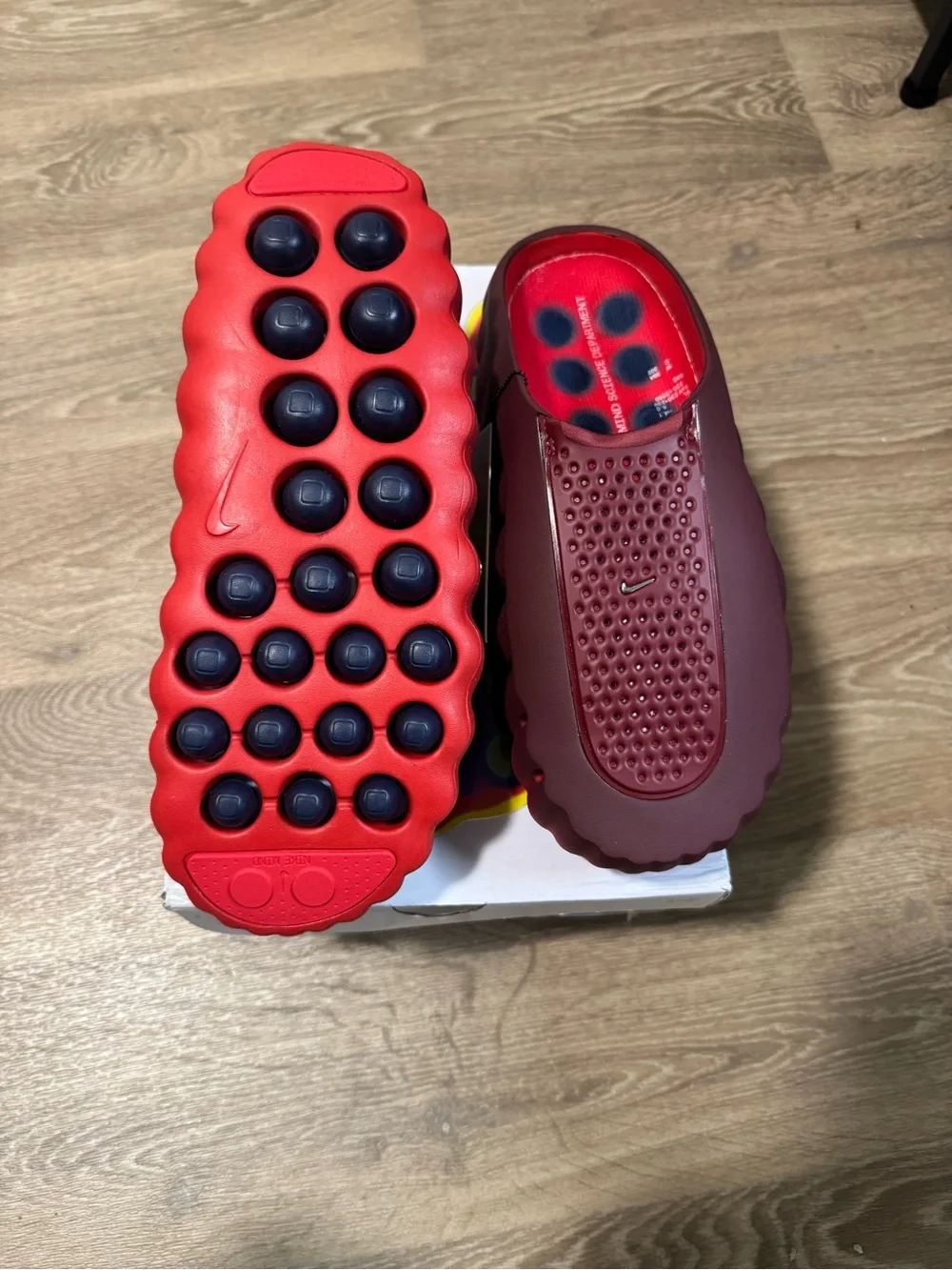 Men's Size 13 Nike Mind 001 Team Red University Red Slides ***RUNS SMALL***